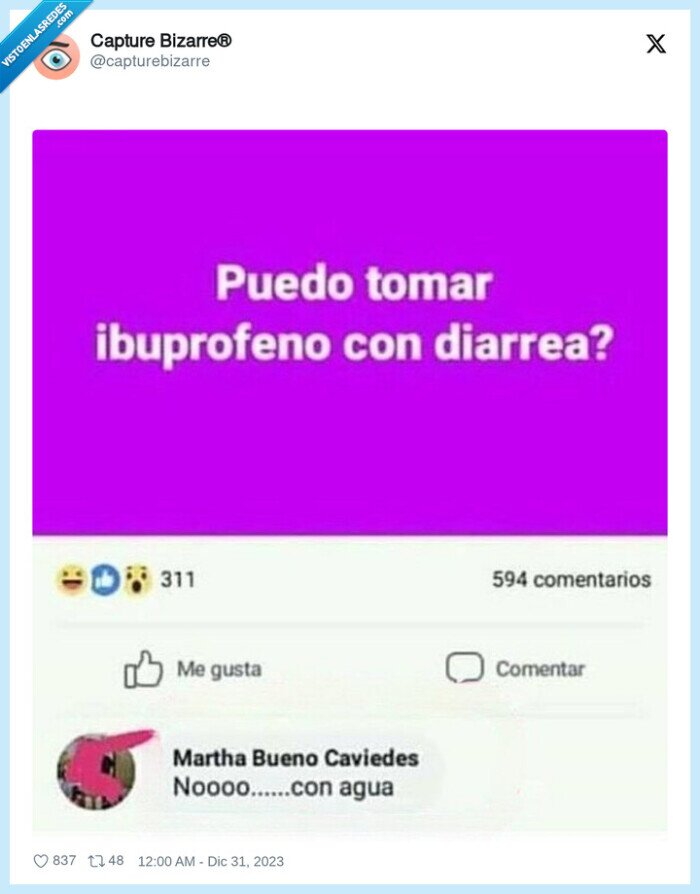 ibuprofeno,diarrea,agua