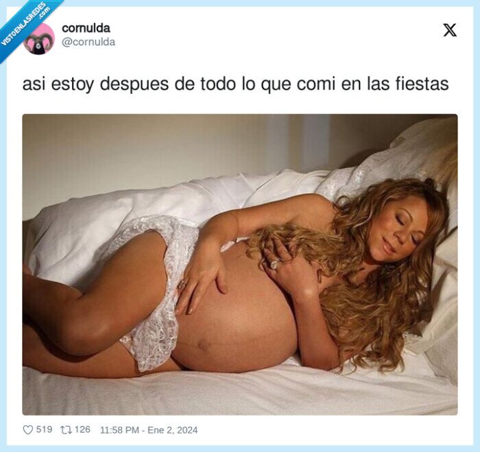despues,fiestas,mariah carey,barriga,llena