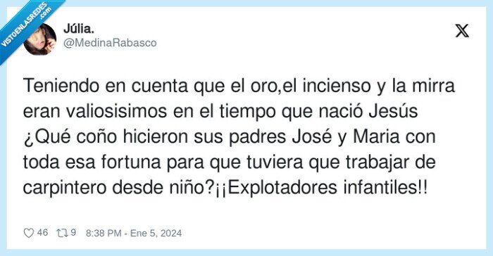 niño jesus,explotadores,valiosisimos,infantiles,carpintero,trabajar,reyes magos
