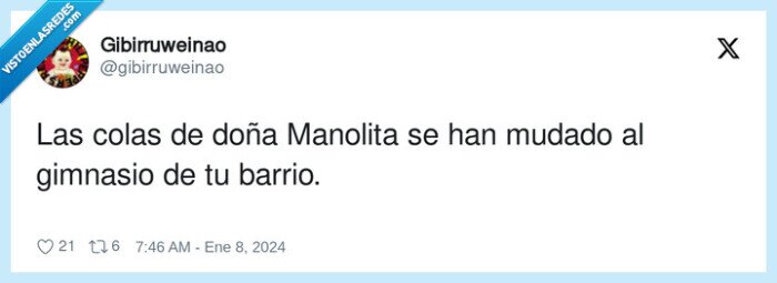 gimnasio,doña manolita,mudarse,barrio,colas