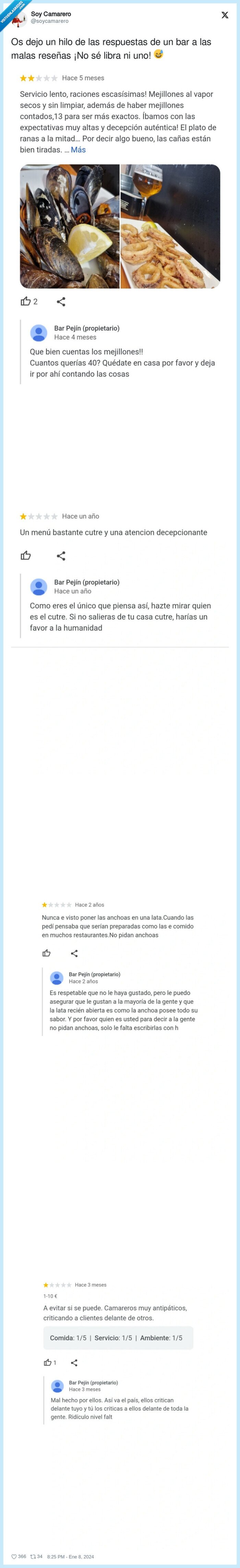 respuestas,reseñas,restaurante