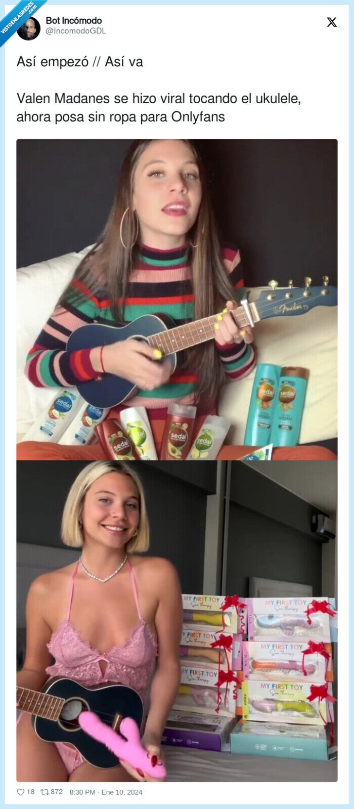 onlyfans,ukulele,empezar,valen madanes