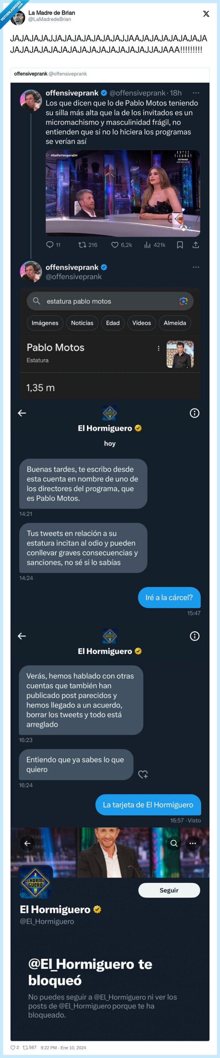 sofia verg ara,pablo motos,ofendido,bajito