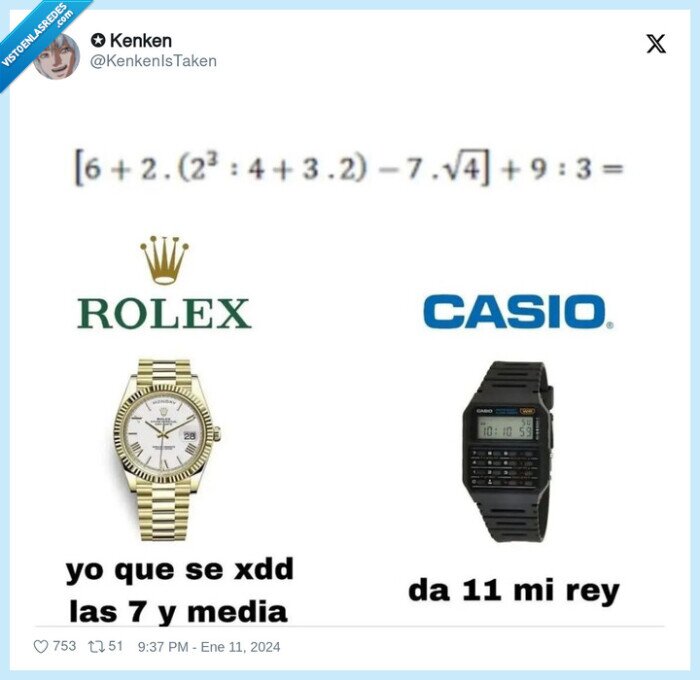 casio,rolex,comparativa