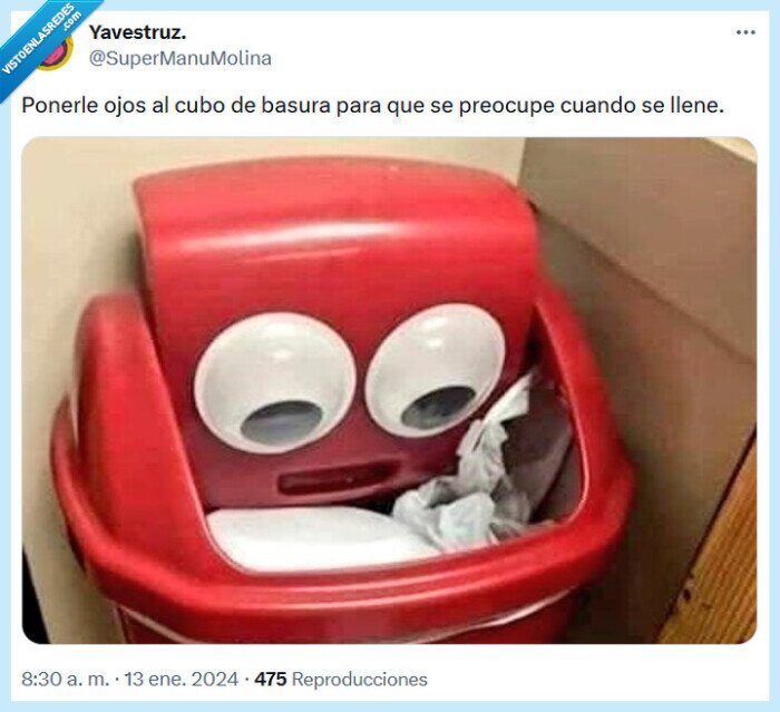 cubo,basura,ojos