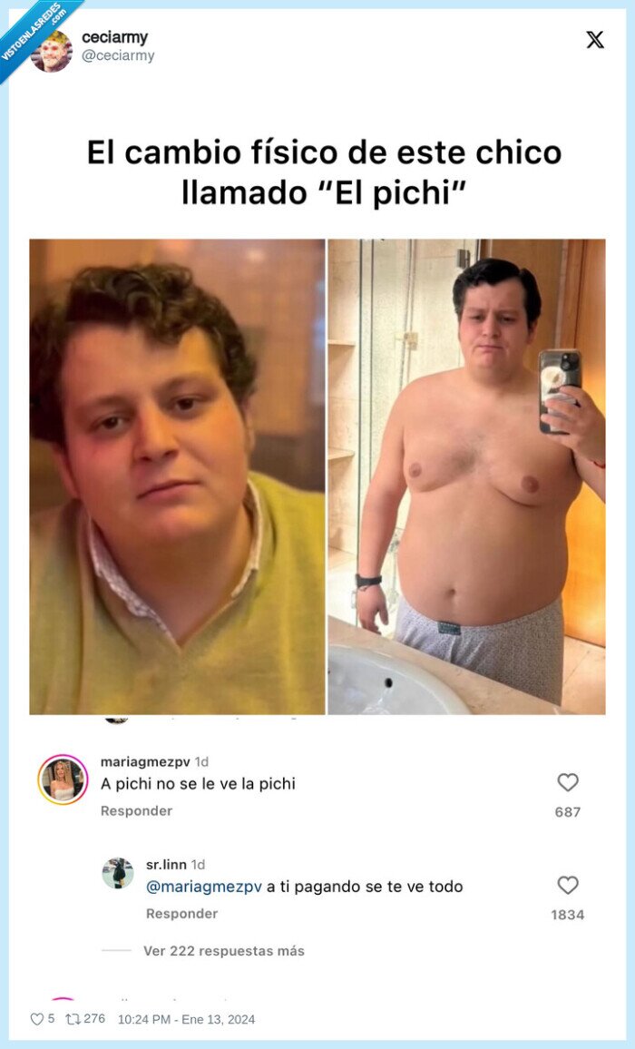 insultar,pichi,cambio fisico,desnudarse