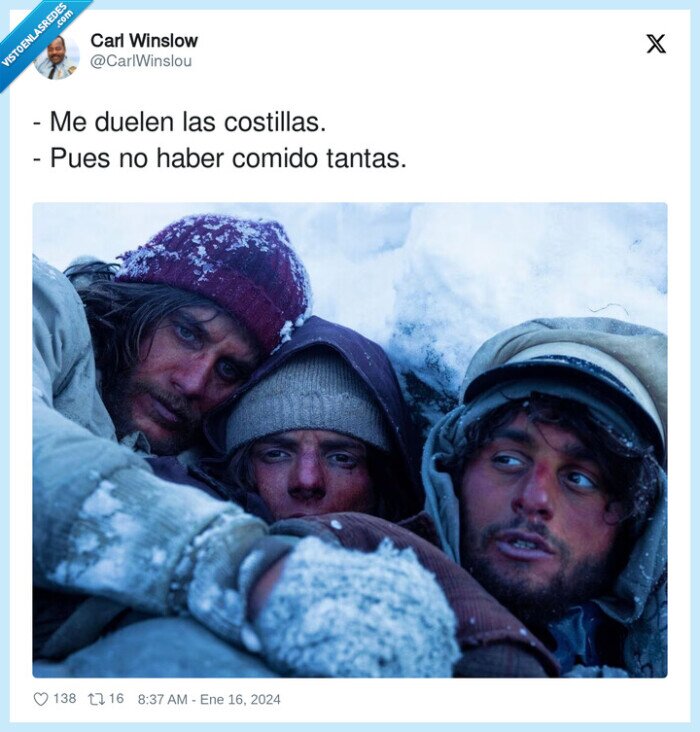 costillas,sociedad de la nieve,comer,tanto