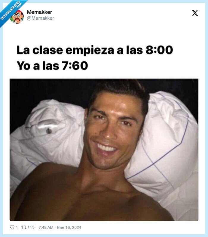 cristiano ronaldo,dormirse,cama,madrugar,universidad