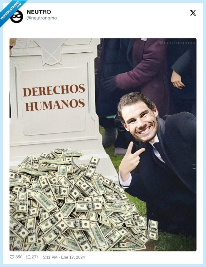 dinero,derechos humanos,arabia saudi,rafa nadal