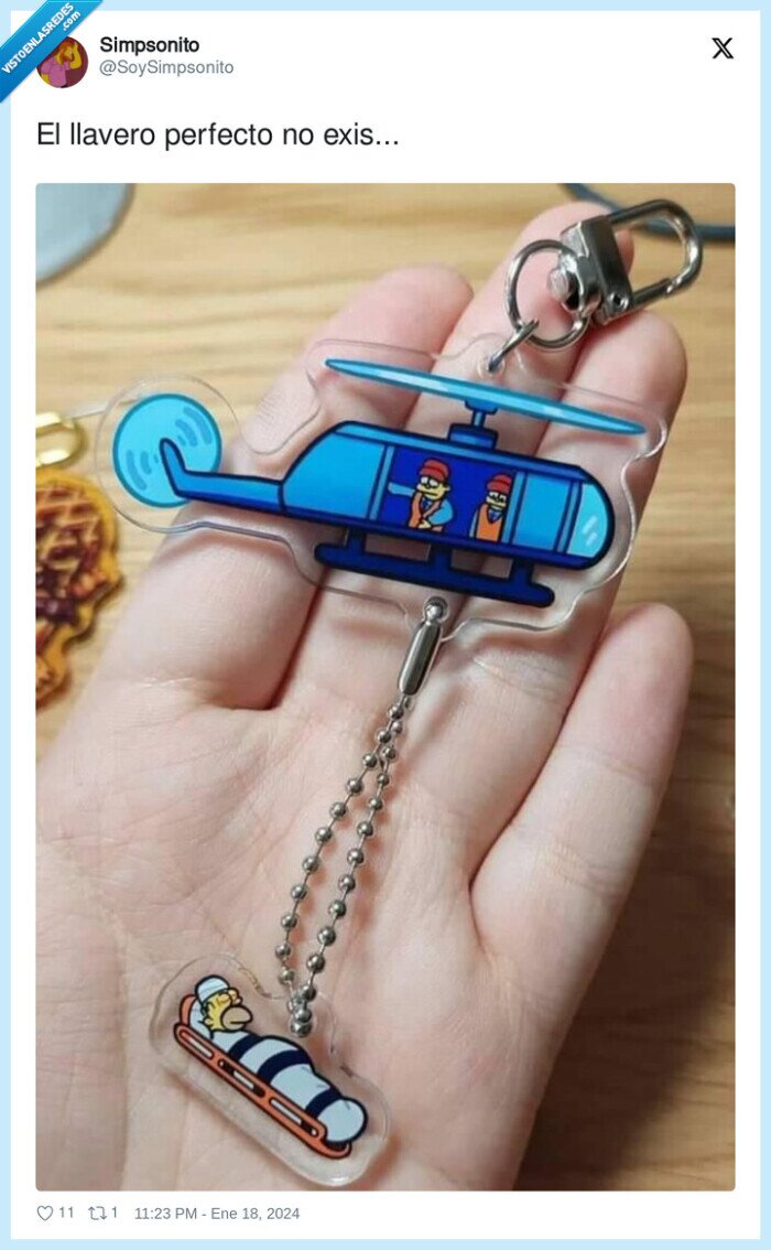 llavero,homer simpson,helicoptero,camilla