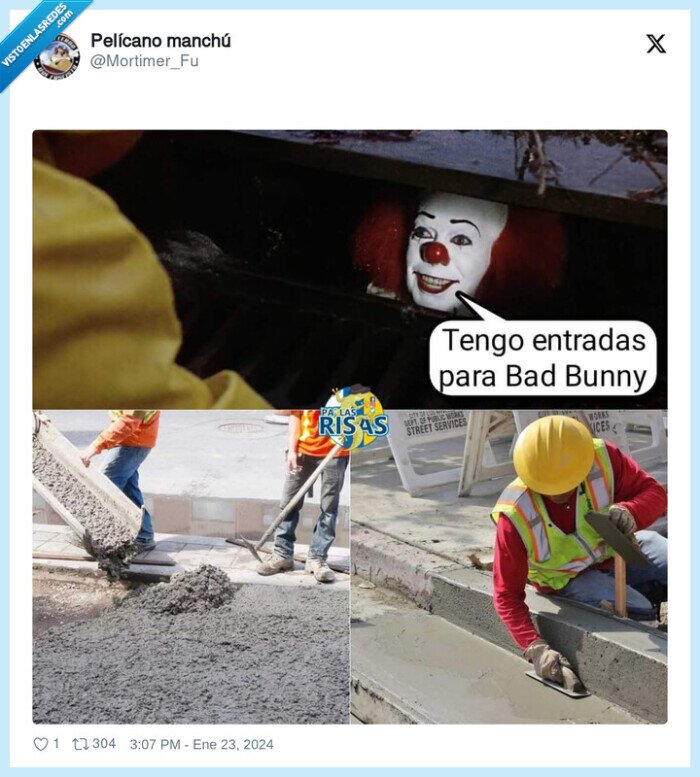 cemento,enterrar,it,payaso,bad bunny