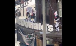 Enlace a En Gran Vía hay vacas, bomberos y colchonetas encima del McDonalds