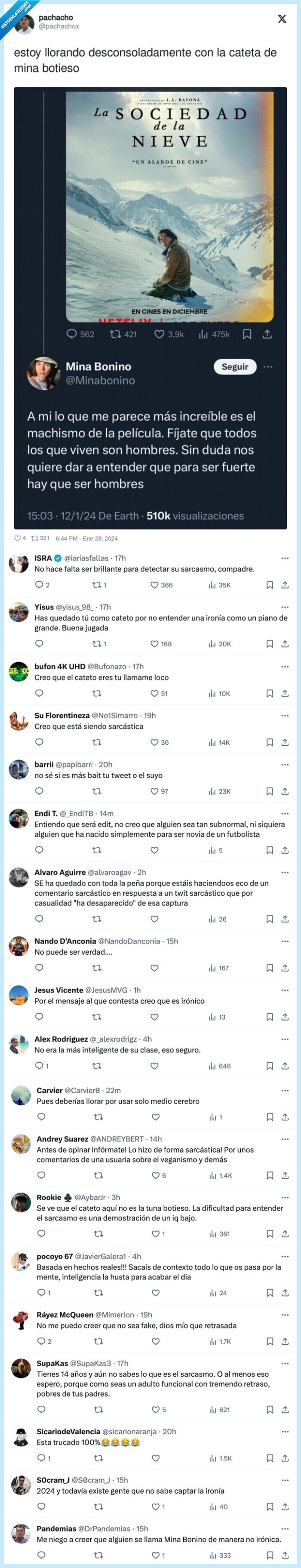 sociedad de la nieve,woke,mujeres,machista