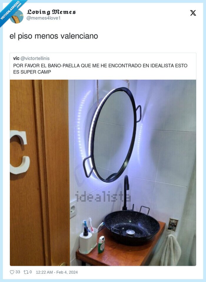 valenciano,paellas,espejo,baño