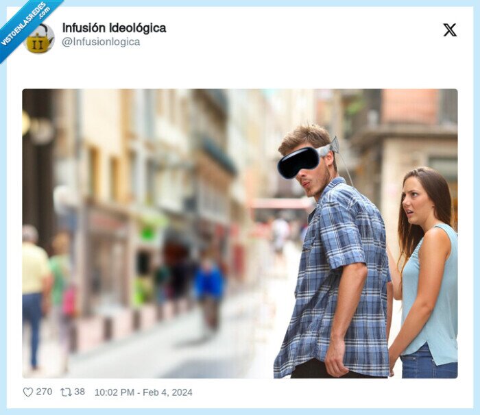 apple vision pro,meme,novio distraido
