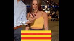 Enlace a Le preguntan qué bandera es, obviamente la catalana, pero la chica va más allá