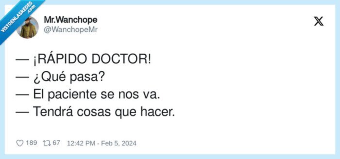 paciente,rápido,doctor,cosas