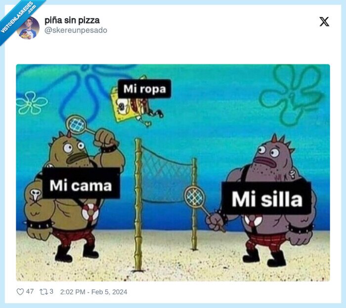 cama,silla,ropa