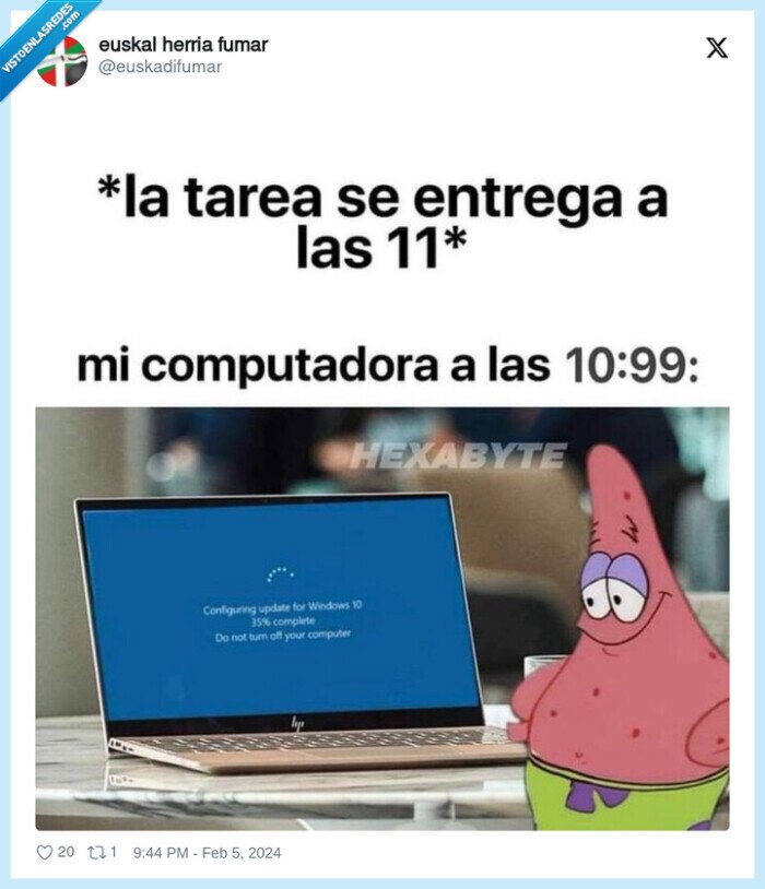 patricio,ordenador,parado,trabajo,entrega
