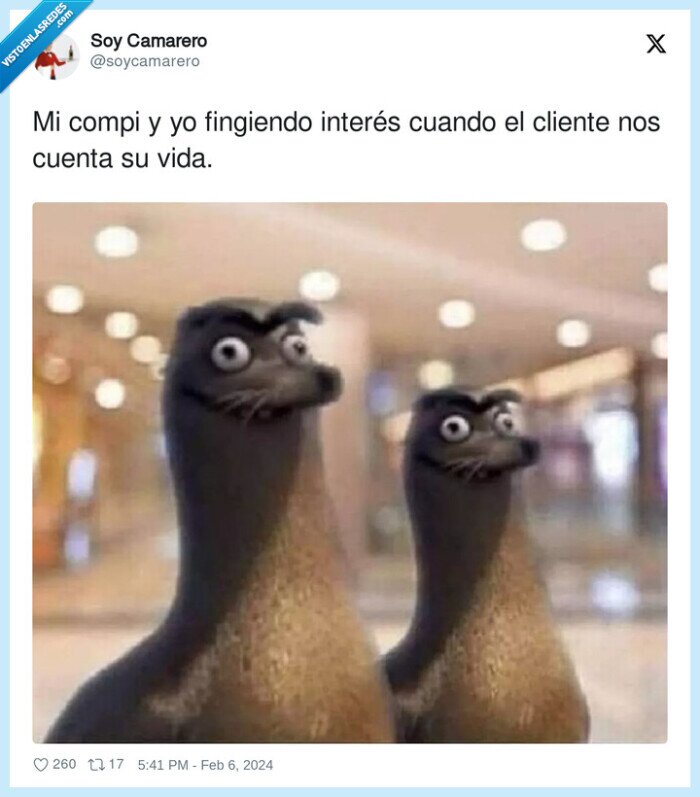 fingiendo,interés,cliente,compi