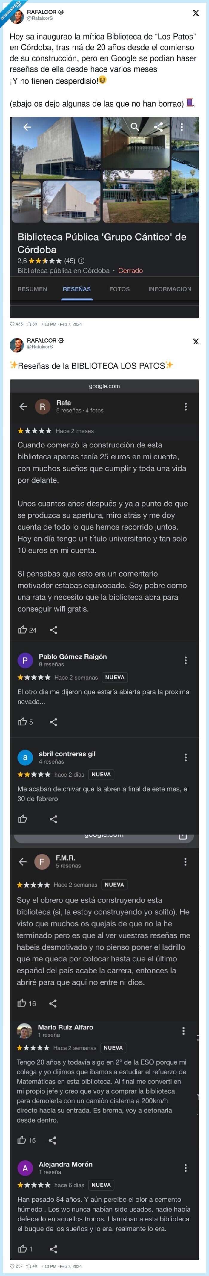 reseñas,reviews,construcción,biblioteca,córdoba,inauguración