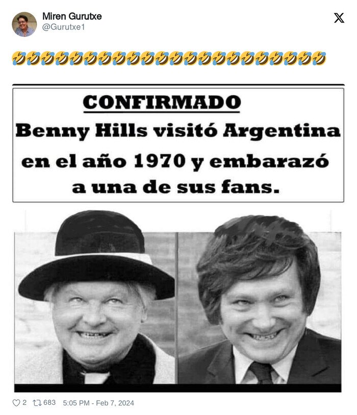 milei,benny hill,parecidos razonables