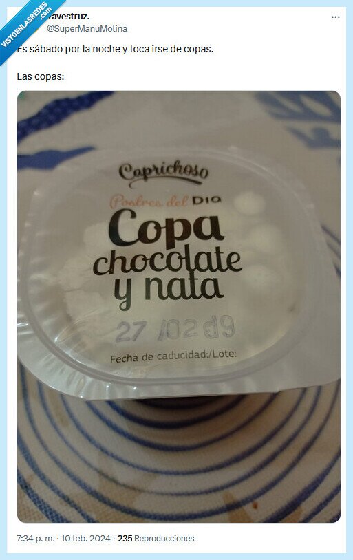 copa,noche,sábado,chocolate