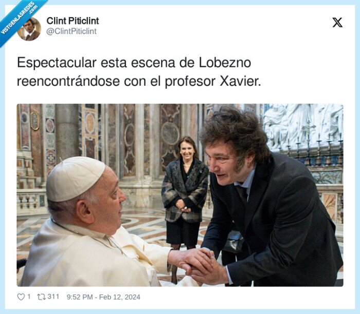 reencontrándose,espectacular,profesor xavier,lobezno,escena,milei