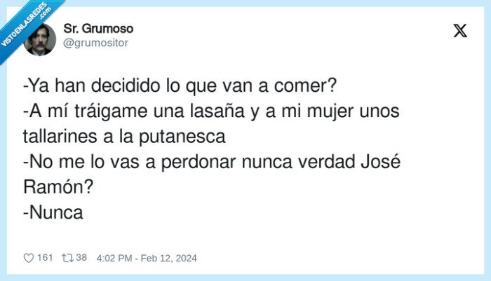 tallarines,putanesca,perdonar,lasaña