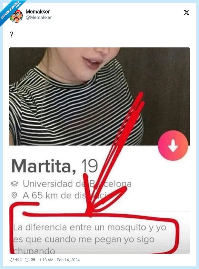 martita,tinder,ligar,mosquito,chupar