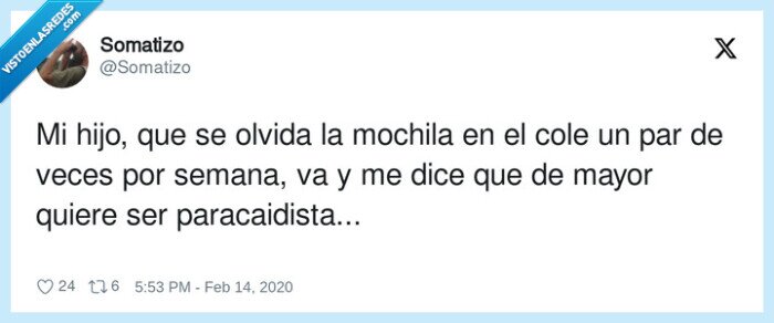paracaidista,semana,mochila,olvidar,hijo