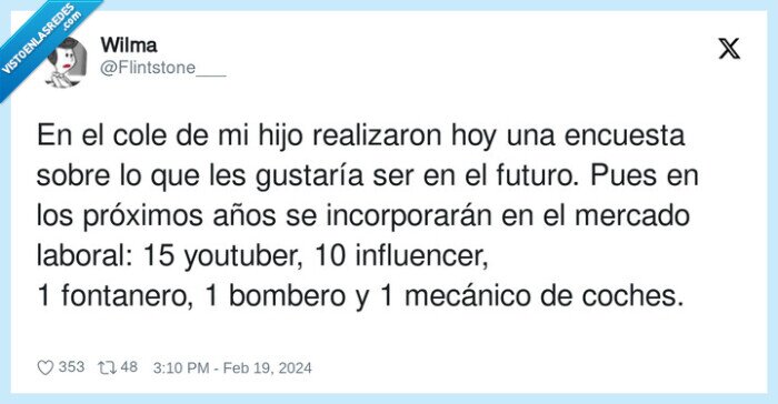 incorporarse,influencer,traajos,niños,futuro,fontanero,mecánico,gustar