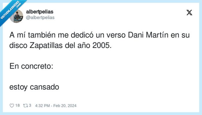 zapatillas,dedicada,dani martín,cansado