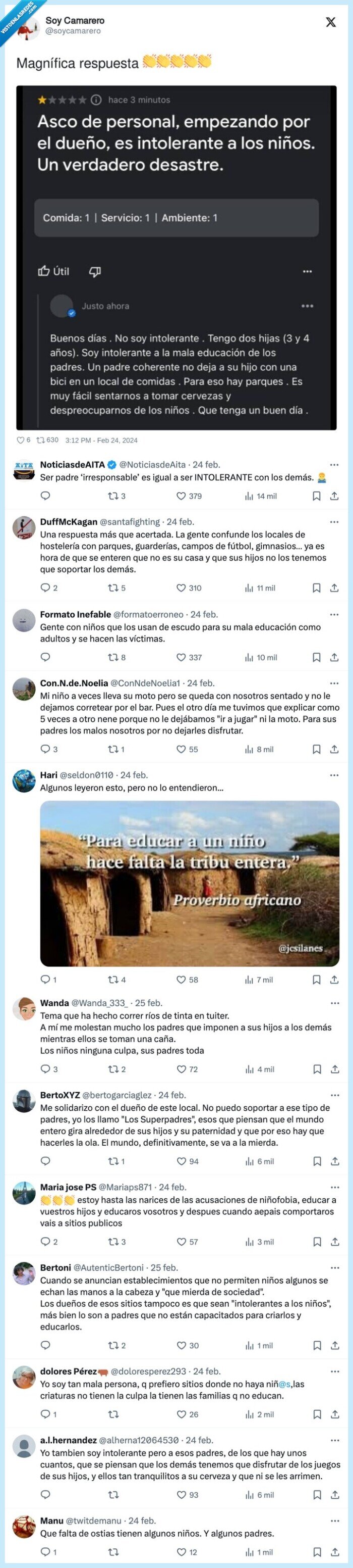 respuesta,reseña,review,niños,restaurante