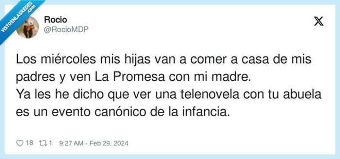 telenovela,miércoles,canónico,infancia,abuelos,evento