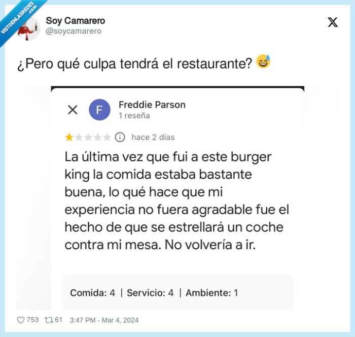 restaurante,review,accidente,coche,estrellarse