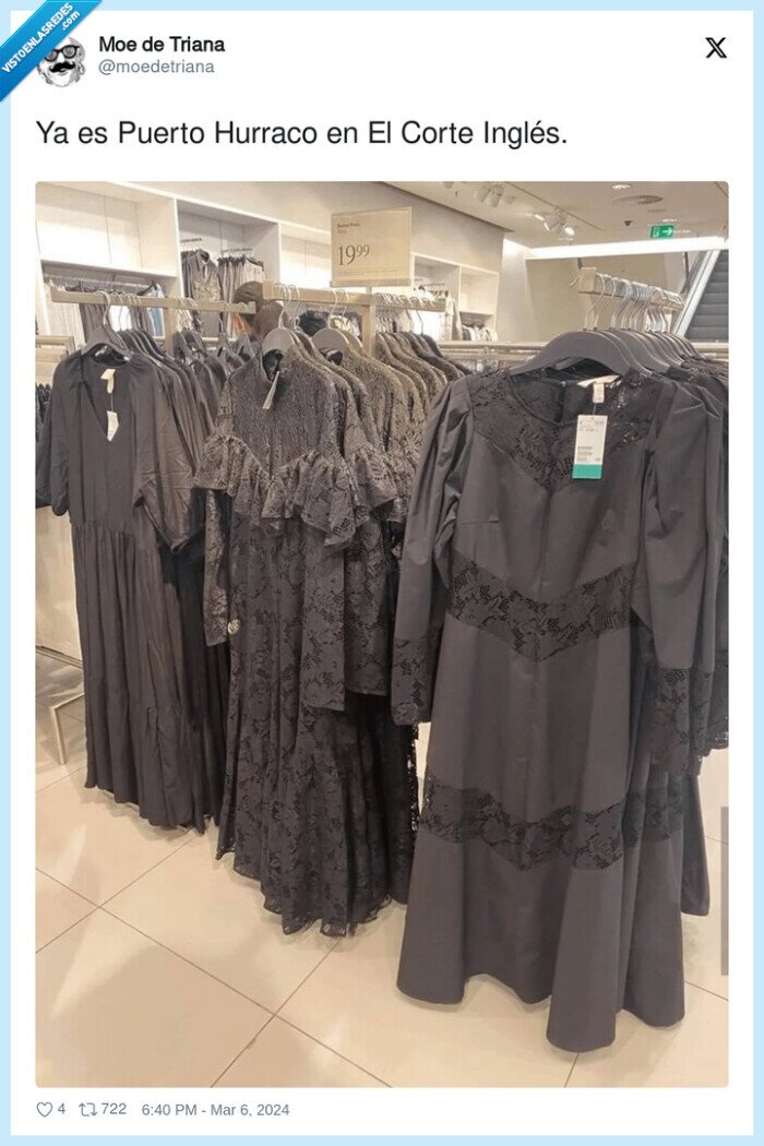 puerto hurraco,corte inglés,vestidos,negros