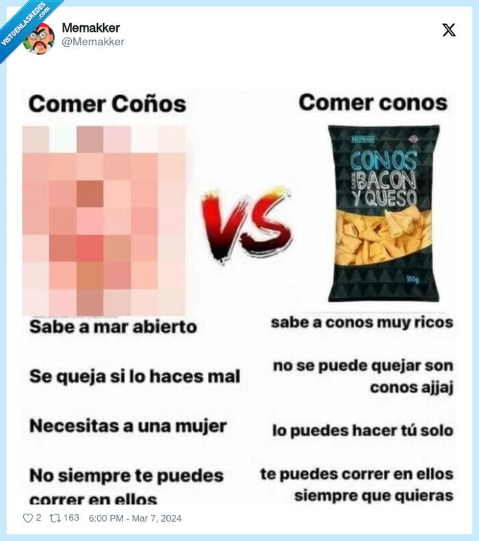 conios,conos,comer,diferencias