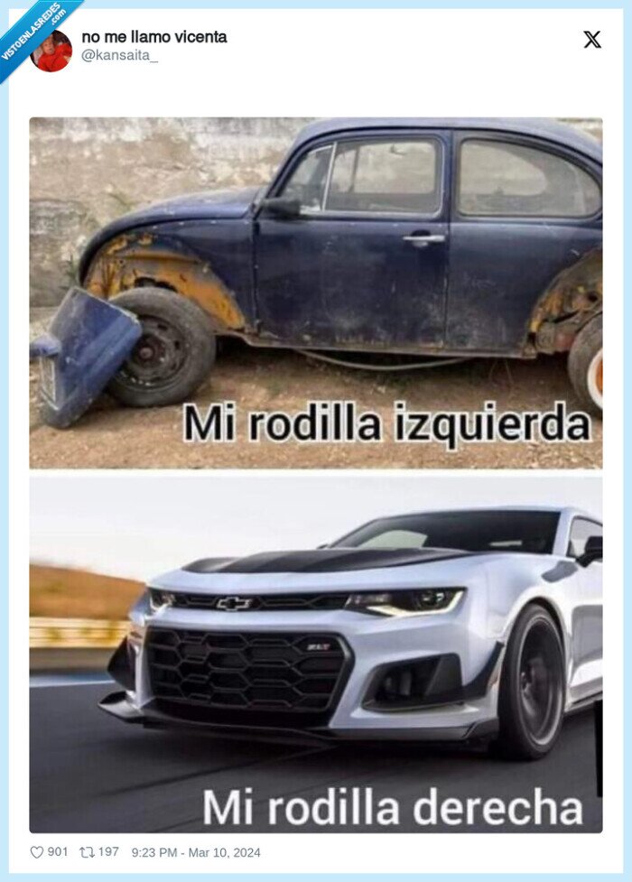 coches,rodillas,estropeadas