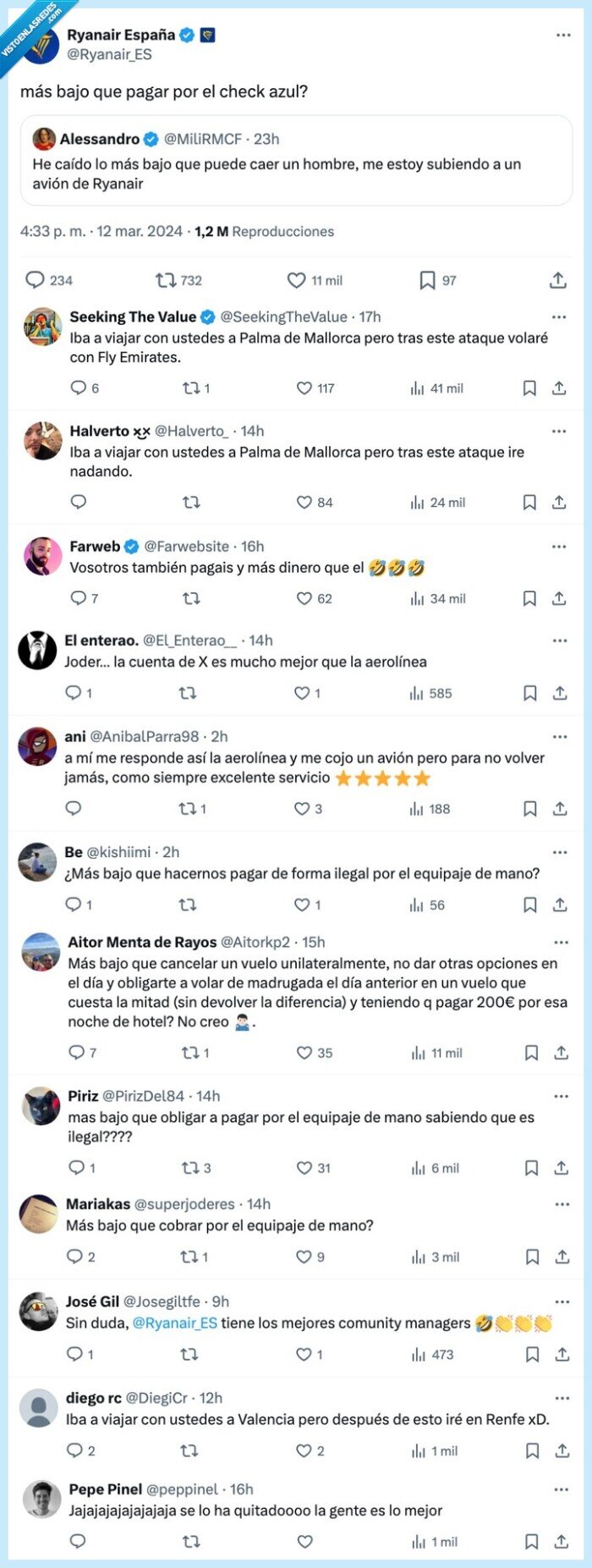 check azul,ryanair,pagar,zasca