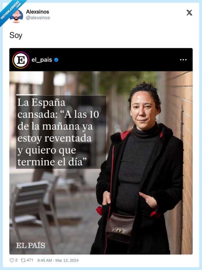 cansada,10 de la mañana