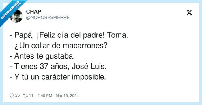 macarrones,imposible,car&aacute;cter,padre,dia,felicidades