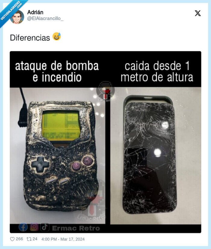 diferencias,caida,movil,gameboy