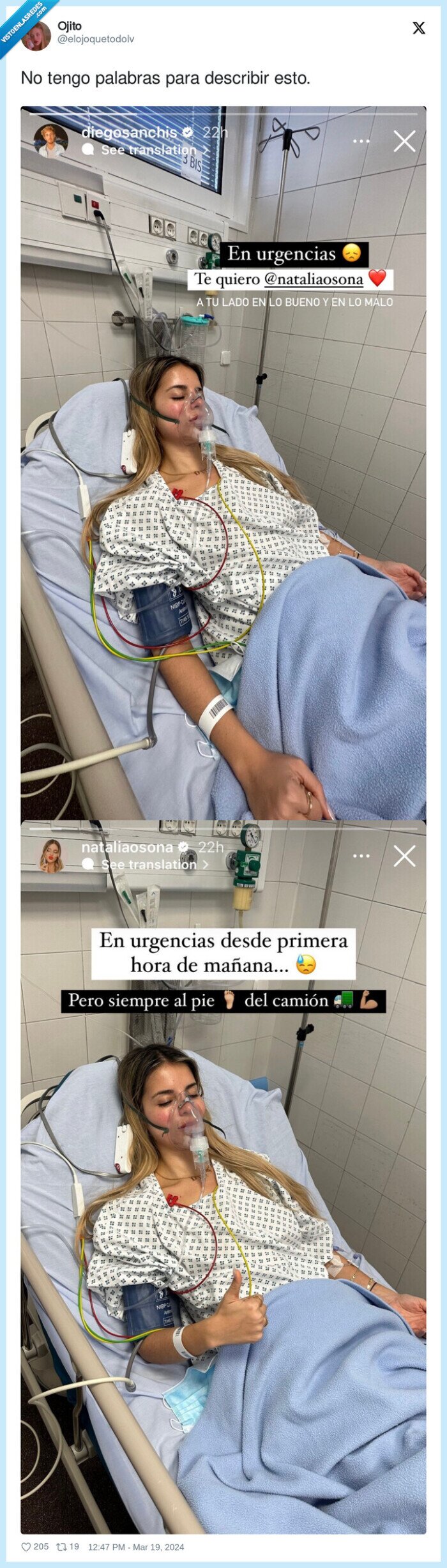 pie del camión,pie del cañón,novia,ingresada,cama