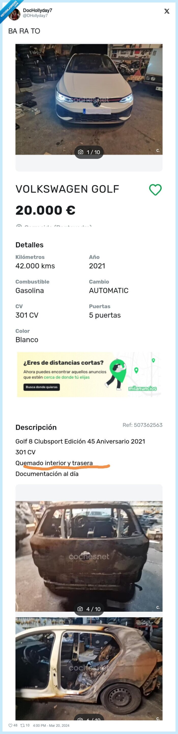 coche,venta,golf,delante,detrás