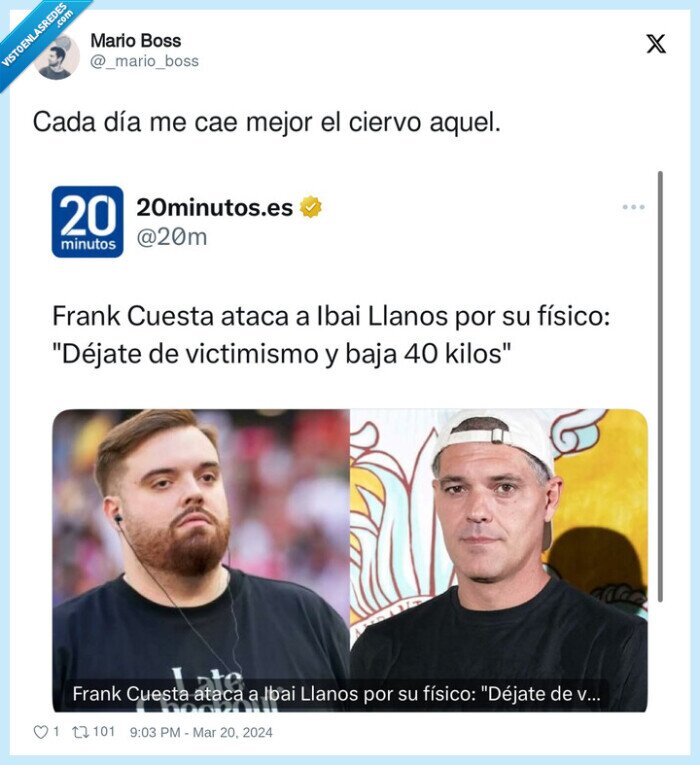 ciervo,frank cuesta,cornada,ibai,insulto