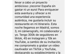 Enlace a Los cojonazos que tienen algunos influencers de poca monta intentando comer gratis