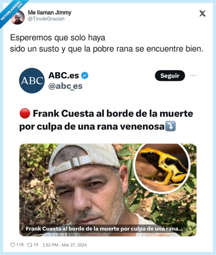 frank cuesta,rana venenosa,mordida