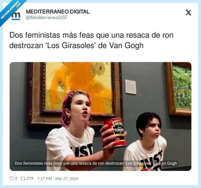 feministas,destrozar,girasoles,resaca,van gogh,feas