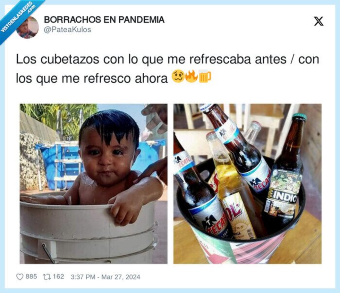 refrescar,cubetazos,cervezas,antes,ahora